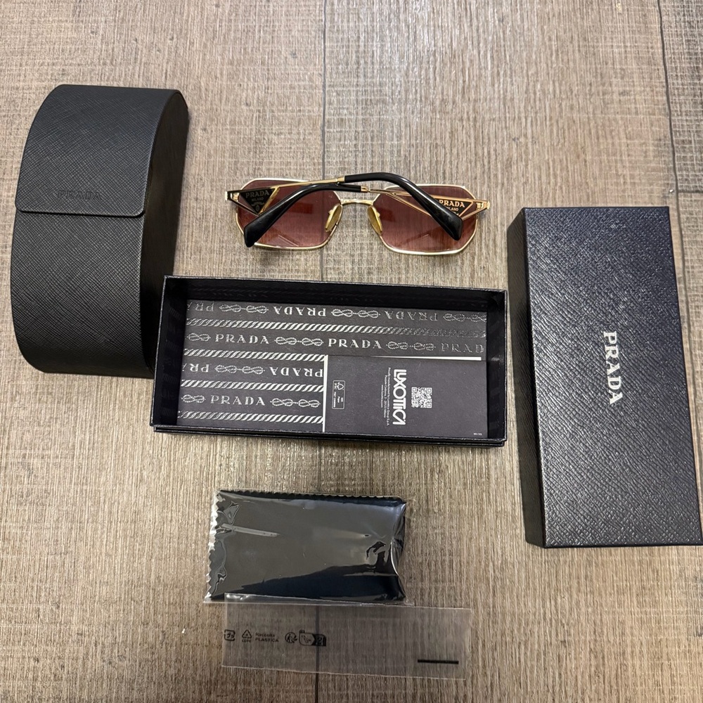 Prada Rectangular Triangle Logo Sunglasses - image 8